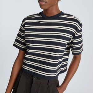 NWT: EVERLANE Organic Striped Cotton Cropped Tee - NEW! SIZE SMALL